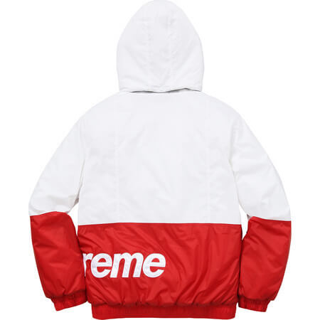 18AW 白赤 シュプリームコピー シュプリーム Sideline Side Logo Parka White / Red